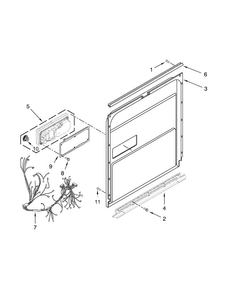 Inner Door Parts Diagram and Parts List for JDB8500AWY3  Jenn-Air Dishwasher