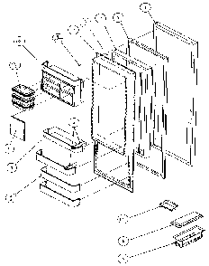Refrigerator Door Diagram and Parts List for 36541-P1121702W  Amana Refrigerator