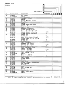 Top Page 2 Diagram and Parts List for 6742A  Norge Washer