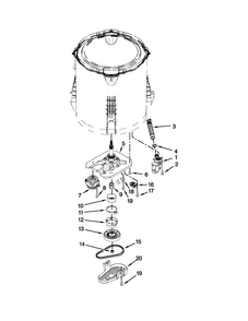 Gearcase, Motor And Pump Parts Diagram and Parts List for NTW4701BQ0  Amana Washer