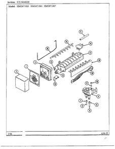 Ice Maker Diagram and Parts List for HMG671860  Admiral Refrigerator