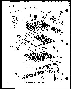 Interior Accessories Diagram and Parts List for TC18G-P76512-5W  Amana Refrigerator