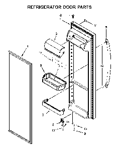 Refrigerator Door Parts Diagram and Parts List for 1064651759714  Kenmore Refrigerator