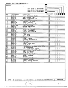 Freezer Compartment Page 2 Diagram and Parts List for 21173-0A  Admiral Refrigerator