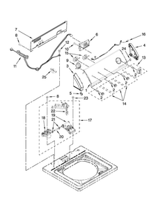 Controls And Water Inlet Parts Diagram and Parts List for CAW9444XQ2  Crosley Washer