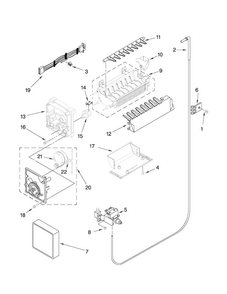 Icemaker Parts Diagram and Parts List for MSD2550VEU01  Maytag Refrigerator