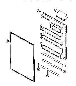 Fresh Food Inner Door Diagram and Parts List for MTB1742ZARW  Maytag Refrigerator