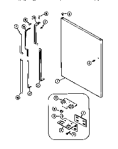 Fresh Food Outer Door Diagram and Parts List for MTF2155BRN  Maytag Refrigerator