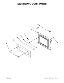Microwave Door Parts Diagram and Parts List for MMW9730FZ01  Maytag Microwave