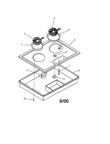 Cooktop Diagram and Parts List for AKR2000E-P1131584NE  Amana Cooktop