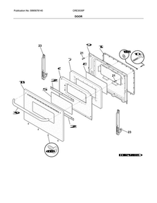 Door Diagram and Parts List for CRE3530PWD  Crosley Range