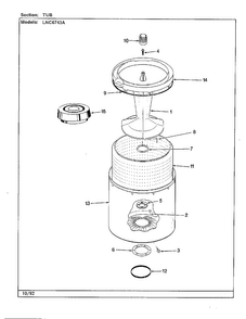 Tub Diagram and Parts List for 6743B  Norge Washer