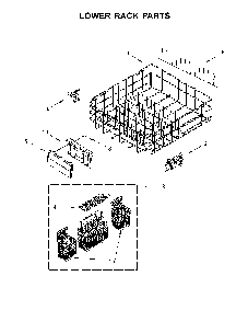 Lower Rack Parts Diagram and Parts List for 66514719N710  Kenmore Dishwasher