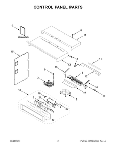 Control Panel Parts Diagram and Parts List for JMW2427IL03  Maytag Washer