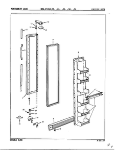 Freezer Door Diagram and Parts List for 21694A  Admiral Refrigerator