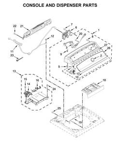 Console And Dispenser Parts Diagram and Parts List for MVWB765FW4  Maytag Washer