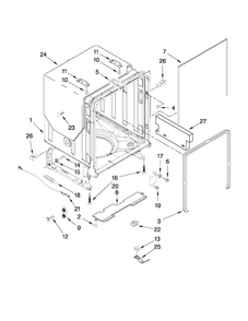 Tub And Frame Parts Diagram and Parts List for JDB8700AWS0  Jenn-Air Dishwasher