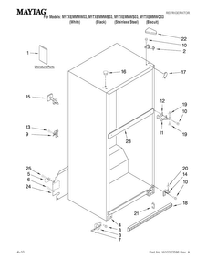 Cabinet Parts Diagram and Parts List for M1TXEMMWS03  Maytag Refrigerator