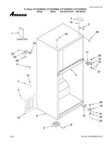 Cabinet Parts Diagram and Parts List for ATF1822MRB00  Amana Refrigerator