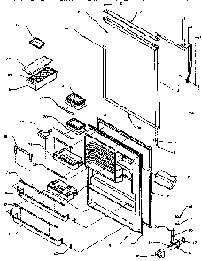 Fresh Food Door Diagram and Parts List for TX21R-P1157605W  Amana Refrigerator