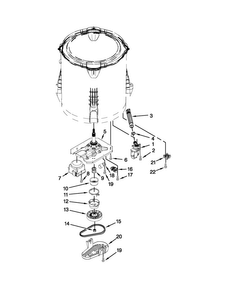 Gearcase, Motor And Pump Parts Diagram and Parts List for 4GNTW4400YQ1  Amana Washer