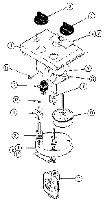 Control Assembly Diagram and Parts List for CG106B-C  Jenn-Air Cooktop