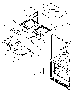 Crisper Compartment Diagram and Parts List for BX22A5L-P1182302WL  Amana Refrigerator