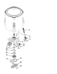Gearcase, Motor And Pump Parts Diagram and Parts List for 7MMVWC310YW1  Maytag Washer