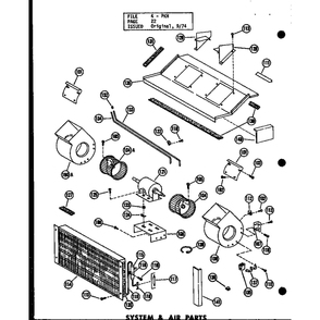 System & Air Parts 4 Diagram and Parts List for D54475-1 P54475-1C Amana Air Conditioner
