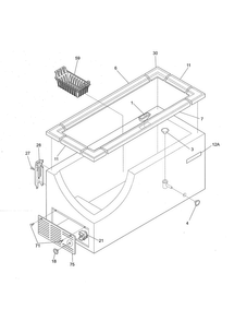Cabinet Diagram and Parts List for CFCH15LW4  Crosley Freezer