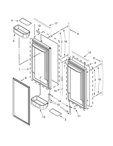 Refrigerator Door Parts Diagram and Parts List for JFC2290REY00  Jenn-Air Refrigerator