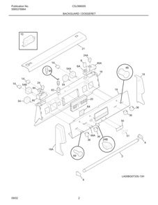 Backguard / Dosseret Diagram and Parts List for CSJ388005  Maytag Range