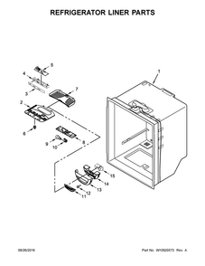 Refrigerator Liner Parts Diagram and Parts List for MBF1958FEB00  Maytag Refrigerator