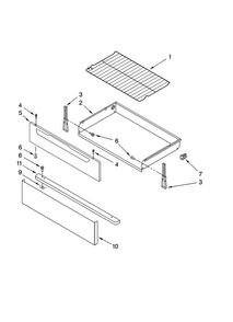 Drawer & Broiler Parts Diagram and Parts List for AER5844VAS0  Amana Range