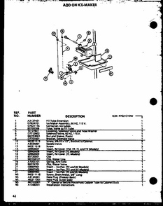 Add On Ice-maker (ic3k/p7621310w) Diagram and Parts List for TM18N-P1102104W  Amana Refrigerator