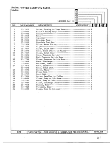 Water Carrying Parts Page 2 Diagram and Parts List for 6540A REV K Norge Washer