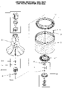 Basket And Agitator Diagram and Parts List for NA8831L33938  Speed Queen Washer