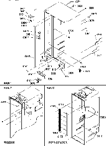 Cabinet Parts Diagram and Parts List for SXD27TW-P1302801WW  Amana Refrigerator