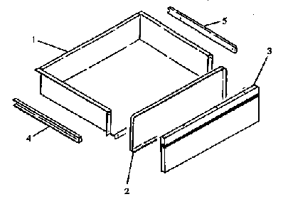 Storage Drawer Assembly Diagram and Parts List for RSF3400UW-P1141222NW  Caloric Range