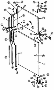 Outer Door Diagram and Parts List for RTC1500CAL DH01A Maytag Refrigerator