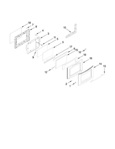 Door Parts Diagram and Parts List for JES9800CAF17  Jenn-Air Range