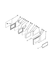 Lower Door Parts Diagram and Parts List for MER6757BAS15  Maytag Range