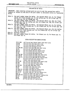Explanation Of Notes Diagram and Parts List for 19574C  Admiral Refrigerator