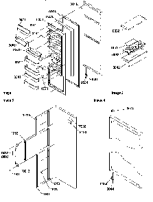 Refrigerator Door & Accessories Diagram and Parts List for SXD322L-P1305703WL  Amana Refrigerator