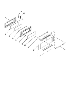 Upper Door Parts Diagram and Parts List for MGT8775XW02  Maytag Range