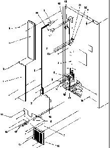 Cabinet Back Diagram and Parts List for TN22AL-P1300701WL  Amana Refrigerator