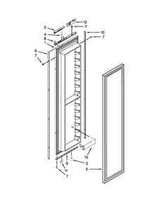 Freezer Door Parts Diagram and Parts List for JS42NXFXDE00  Jenn-Air Refrigerator