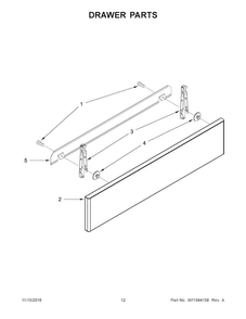 Drawer Parts Diagram and Parts List for JDS1750EP1  Jenn-Air Range