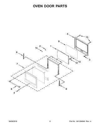 Oven Door Parts Diagram and Parts List for MMW9730FZ03  Maytag Microwave Oven Combo