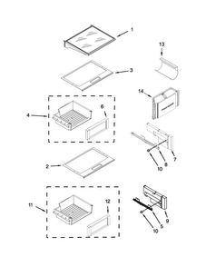 Refrigerator Shelf Parts Diagram and Parts List for JS48PPDUDE00  Jenn-Air Refrigerator